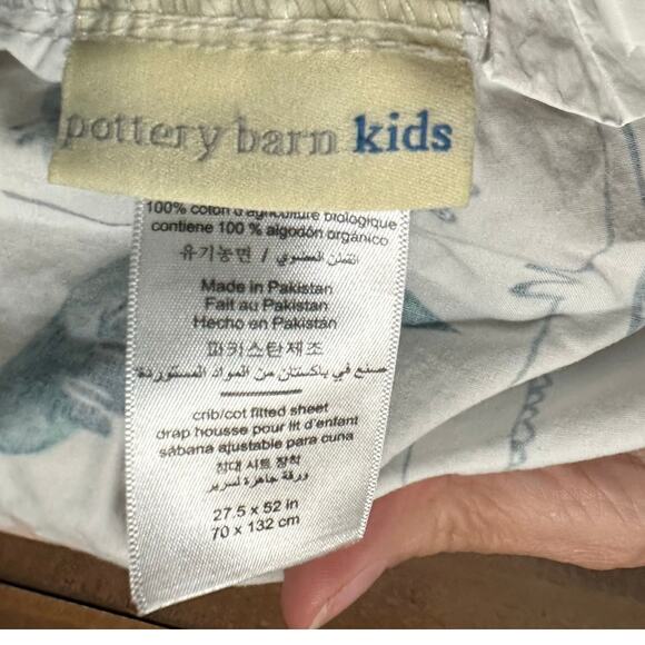 Pottery Barn Kids Organic Cotton Colby Safari Animal Crib Cot Fitted Sheet - Picture 3 of 4